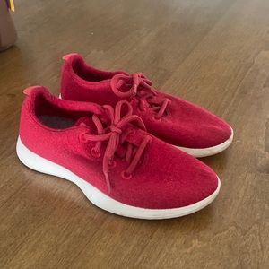 Women’s allbirds, red wool runners